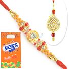Foxs Fruits Yummy Chocolate with Fabulous Jewel Pair Rakhi