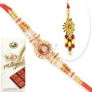 Choco Swiss Milky Pack Chocolate with Beautiful Pair Rakhi