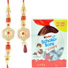 Amazing Flower Pair Rakhi with Kinder Crispy Chocolate