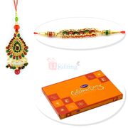 Small Cadbury Celebration Pack with Beautiful Pair Rakhi Hamper