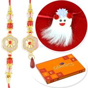 Beautiful Pair and Kids Rakhi with Small Cadbury Pack