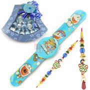 Chocolate Bouquet with Peacock Pair and Kids Rakhi Belt