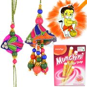 Munchini Wafer with Traditional Pair and Kids Rakhi