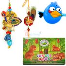 Jungle Book Choco Swiss with Peacock Pair and Kids Rakhi