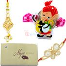 Magic Chocolate Box with Bufferfly Pair and Kids Rakhi Combo