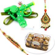T16 Ferrero Chocolate Box with Pair and Kids Rakhi