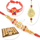 Ferrero T24 Chocolate Box with Jewel Pair and Kids Rakhi