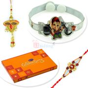 Cadbury Small Celebration with Pair and Ganesha Kids Rakhi