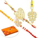 Cadbury Small Celebration with 3 Rakhi Set Awesome Hamper