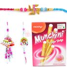 Munchini Wafer with Three Rakhi Set Hamper