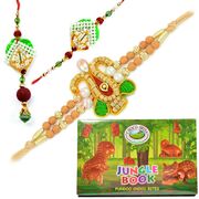 Choco Swiss Jungle Book Chocolate with Pearl 3 Rakhi Set