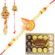 T15 Ferrero Chocolate with Zari Worked 3 Rakhi Set