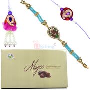 Magic Chocolate Pack with Awesome 3 Rakhi Set