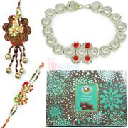 Choco Swiss Milky Chocolate with Lumba Bracelet Set of 3 Rakhis