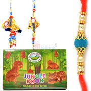 Jungle Book Choco Swiss Chocolate with 3 Rakhi Set