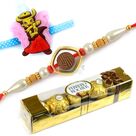 T4 Ferrero Rocher with Pearl and Kids Rakhi Hamper