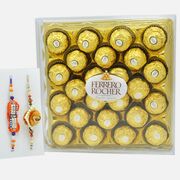 Rajasthani Zardozi Rakhi with Ferrero Rocher (24 pcs)