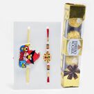 Angry Birds Space Kids Rakhi and Kundan Meena Rakhi Set of 2 with Ferrero Rocher (4 pcs)