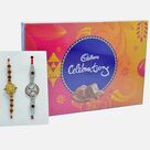 Ek Onkar and Floral Designer Rakhi Set of 2 with Cadbury Celebration 