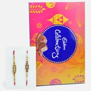Authentic AD Work Rakhi Set of 2 with Cadbury Celebration