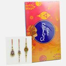 Amazing Bhaiya-Bhabhi Rakhi and Golden Gajanan Rakhi Set of 2 with Delicious Cadbury Celebration