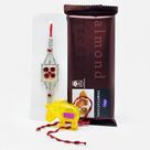 Reb Ruby Studded Rakhi and LED Elephant Kids Rakhi Set with Amazing Cadbury Almond Temptation