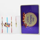 Exquisuite Rakhi Set of 4 for Family with Tempting Cadbury Celebration Rich Dry Fruit Chocolate Collection