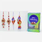 Golden Pearl Rakhi with Tasty Cadbury Celebration