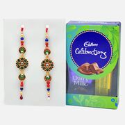 Auspucious Rakhi Set of 3 with Cadbury Celebration