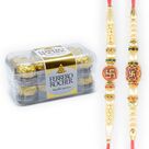 Thread Designer Divine Rakhis with Ferrero Rocher 16 Pc Chocolate 
