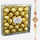 Big Pack of Ferrero Rocher Brand Chocolate with Bro Written Amazing Brother Rakhi