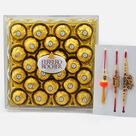 Rakhi with Chocolate Amazing Two Brother and One Lumba Fancy Rakhis with Ferrero Rocher Chocolate