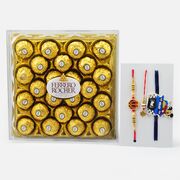 Family Rakhis Set for Brother Bhabhi and Nephew Amazing Collection with Ferrero Rocher Chocolate