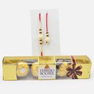 4 Pc Ferrero Rocher Chocolate with White Beads Lumba and Bhai Rakhi