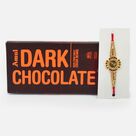 Golden Color Jewel Rakhi for Bhai with Amul Dark Chocolate Pack