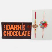 Bro Written Beard Fancy Brother Rakhi with Kid Rakhi and Amul Dark Chocolate Pack