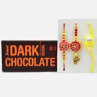 Flower Shape and Minion Family Rakhi Set with Chocolate Pack of Amul
