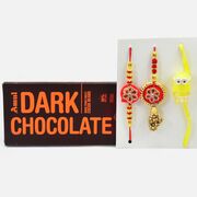 Flower Shape and Minion Family Rakhi Set with Chocolate Pack of Amul