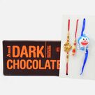 Branded Amul Dark Chocolate with Rakhis for Bhai Bhabhi and Nephew