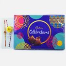 Nice Looking Ganesha and Toy Kid Rakhi with Small Celebration Chocolate Pack