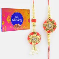 New Design Bhaiya Bhabhi Rakhis with Chocolate Pack of Small Dairy Milk Celebration