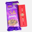 Dairy Milk Silk Bubbly Small Chocolate with Lord Ganesha Brother Rakhi