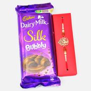 Dairy Milk Silk Bubbly Small Chocolate with Lord Ganesha Brother Rakhi