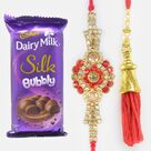 Rakhi with Chocolate Amazing Rakhi Family Set with Cadbury Bubbly Dairy Milk Chocolate
