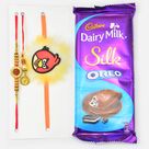 Three Rakhis Set for Family with Dairy Milk Silk Oreo Chocolate