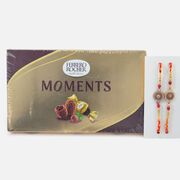 Peal Meenakari Work Rakhis for Brothers with Moments Chocolate By Ferrero Rocher