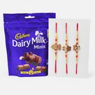 Three Fancy Design Brother Rakhis with Minis Cadbury Chocolates Pack
