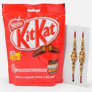 Two Brother Pear Rakhis with Nestle Kitkat Pack of Chocolates