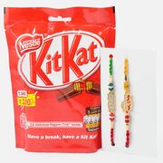 Amazing Designer Rakhis for Veera with Nestle Kikat Chocolates Pack