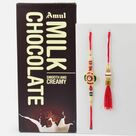 Bhaiya Bhabhi Amazing Looking Rakhi Set with Amul Milk Chocolate